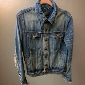 Authentic Saint Laurent California Blue Distressed Denim Jacket Men's XS. Unisex